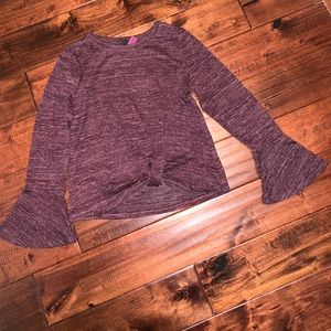 Knot Front Top w/Bell Sleeve